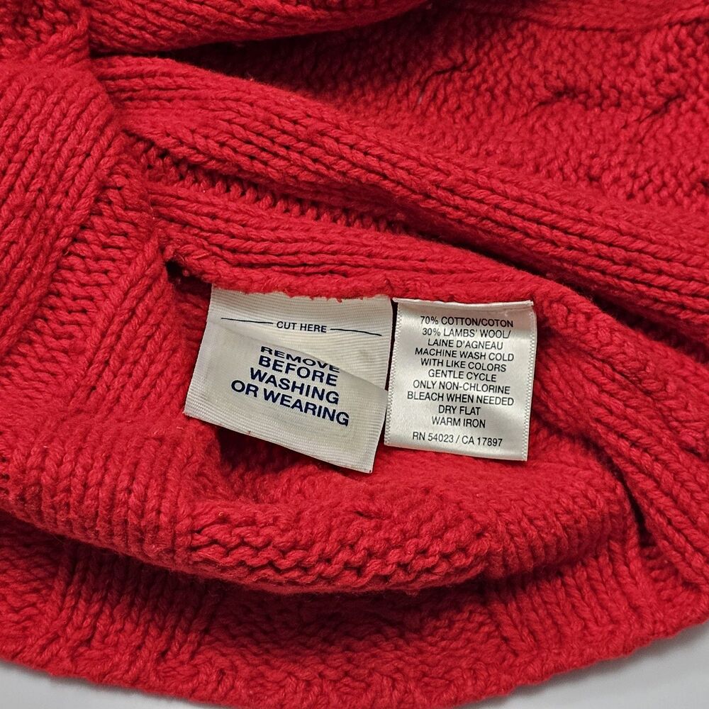 VINTAGE‎ Old Navy Women Small Wool Cotton Red Sweater Knit Pullover - Picture 5 of 5